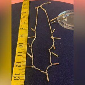 NWOT Gold plated Bar Necklace with Earrings